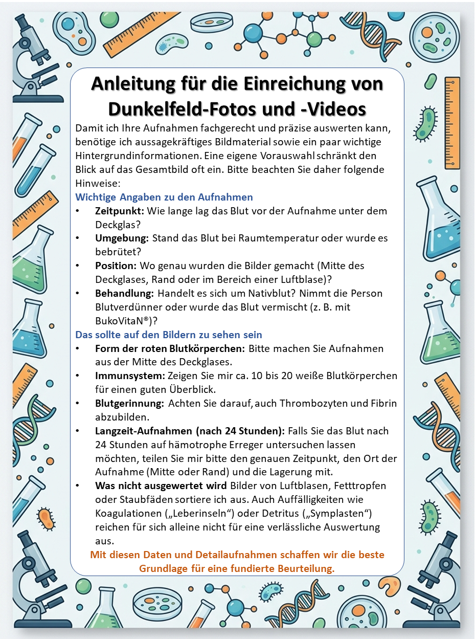 Anleitung für die Einreichung von Dunkelfeld-Fotos und -Videos
